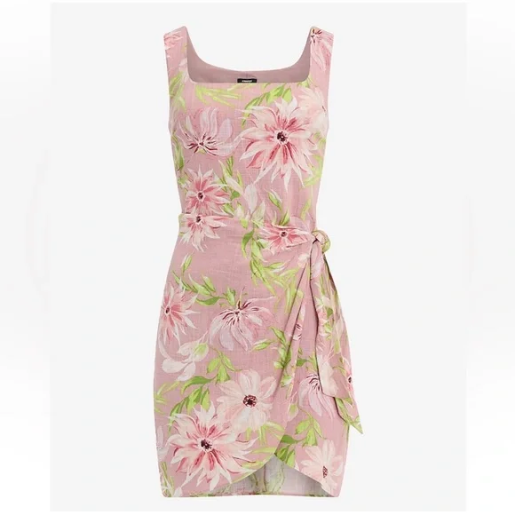 Express Floral Mini Wrap Dress - Picture 2 of 3